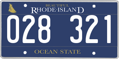 RI license plate 028321