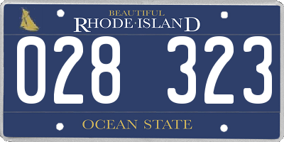 RI license plate 028323