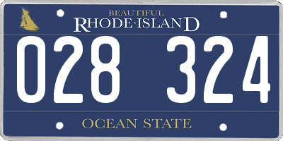RI license plate 028324