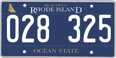 RI license plate 028325
