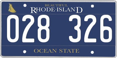 RI license plate 028326