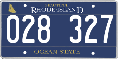 RI license plate 028327