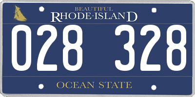 RI license plate 028328