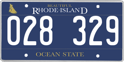 RI license plate 028329