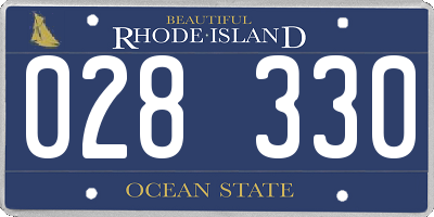 RI license plate 028330