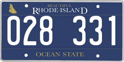 RI license plate 028331