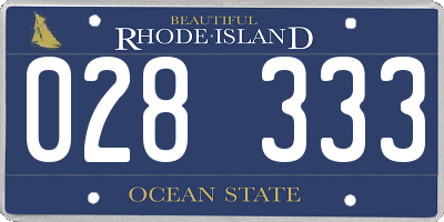 RI license plate 028333