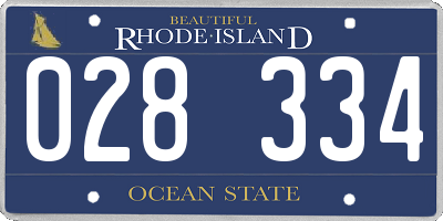 RI license plate 028334
