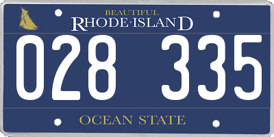 RI license plate 028335