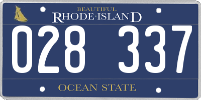 RI license plate 028337