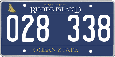 RI license plate 028338