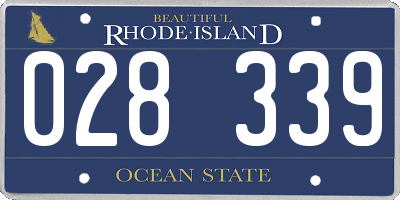 RI license plate 028339
