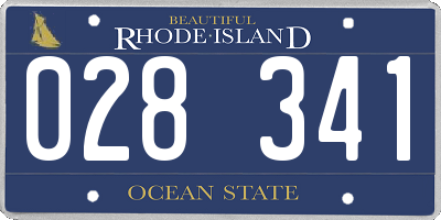 RI license plate 028341