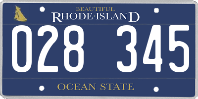 RI license plate 028345