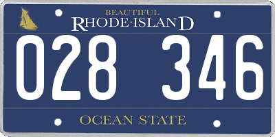 RI license plate 028346
