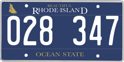 RI license plate 028347