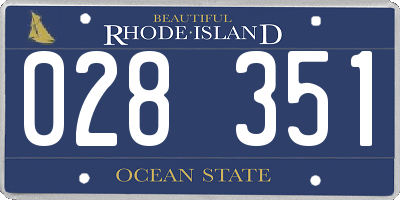 RI license plate 028351