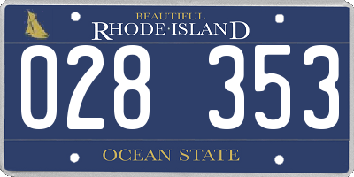 RI license plate 028353