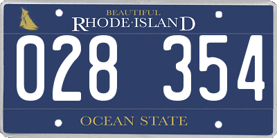 RI license plate 028354