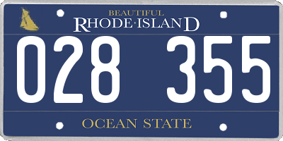 RI license plate 028355