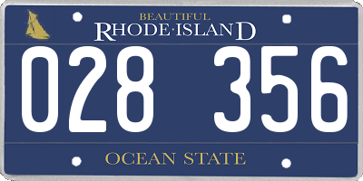 RI license plate 028356
