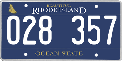 RI license plate 028357
