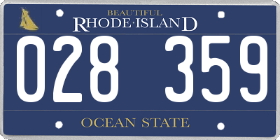 RI license plate 028359