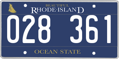 RI license plate 028361