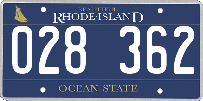 RI license plate 028362