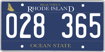 RI license plate 028365