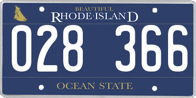 RI license plate 028366