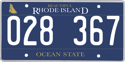 RI license plate 028367