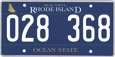 RI license plate 028368