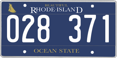 RI license plate 028371