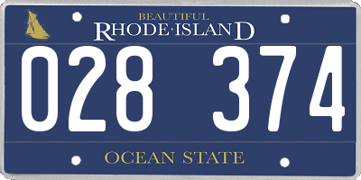 RI license plate 028374
