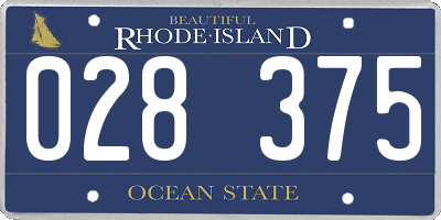 RI license plate 028375