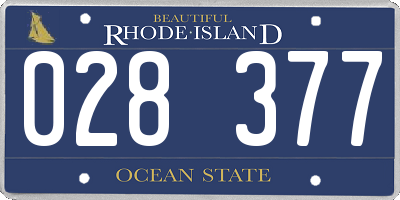 RI license plate 028377