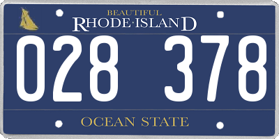 RI license plate 028378