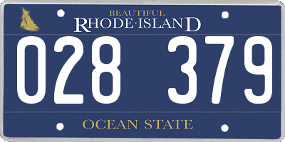 RI license plate 028379