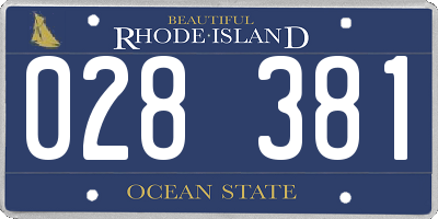 RI license plate 028381