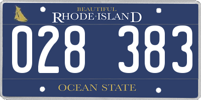 RI license plate 028383