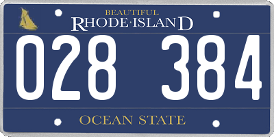 RI license plate 028384