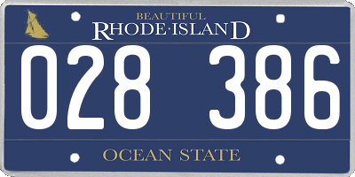 RI license plate 028386