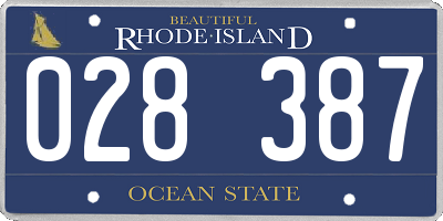 RI license plate 028387
