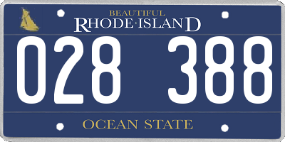 RI license plate 028388