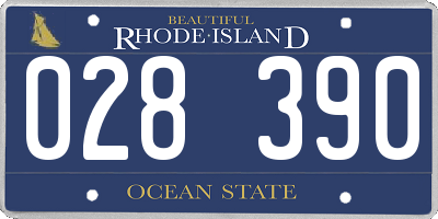 RI license plate 028390