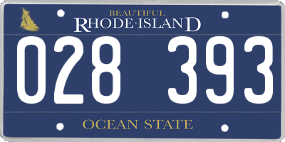 RI license plate 028393