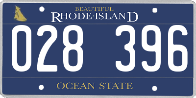 RI license plate 028396