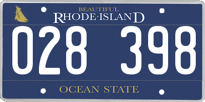 RI license plate 028398