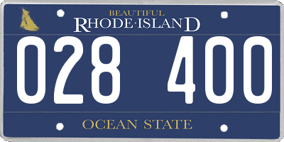 RI license plate 028400